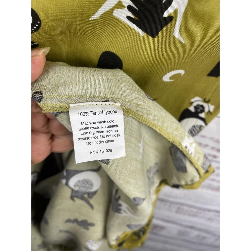 Mata Traders Brea Wrap Dress Womens XS Green Novelty Print Maxi Tencel Boho - Picture 11 of 16
